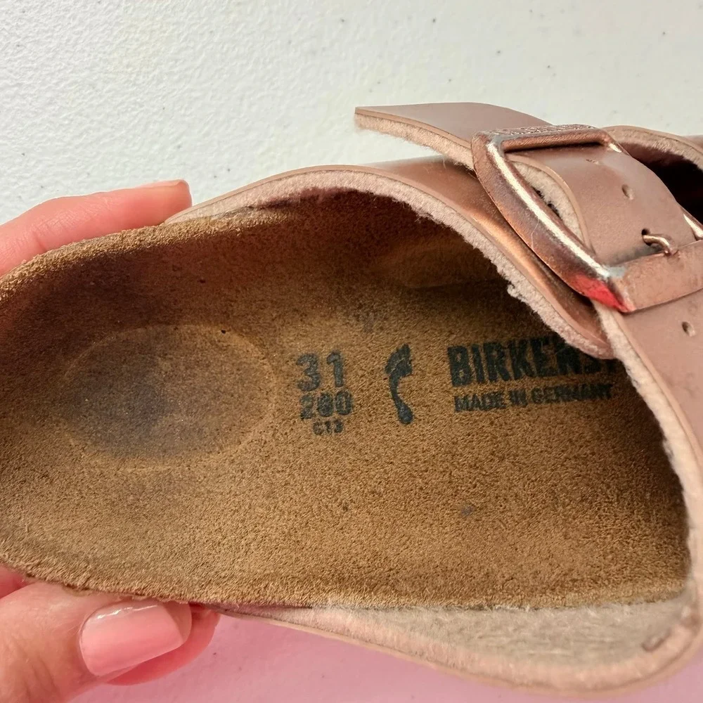 Rose Gold Birkenstocks Toddler Girl's 31